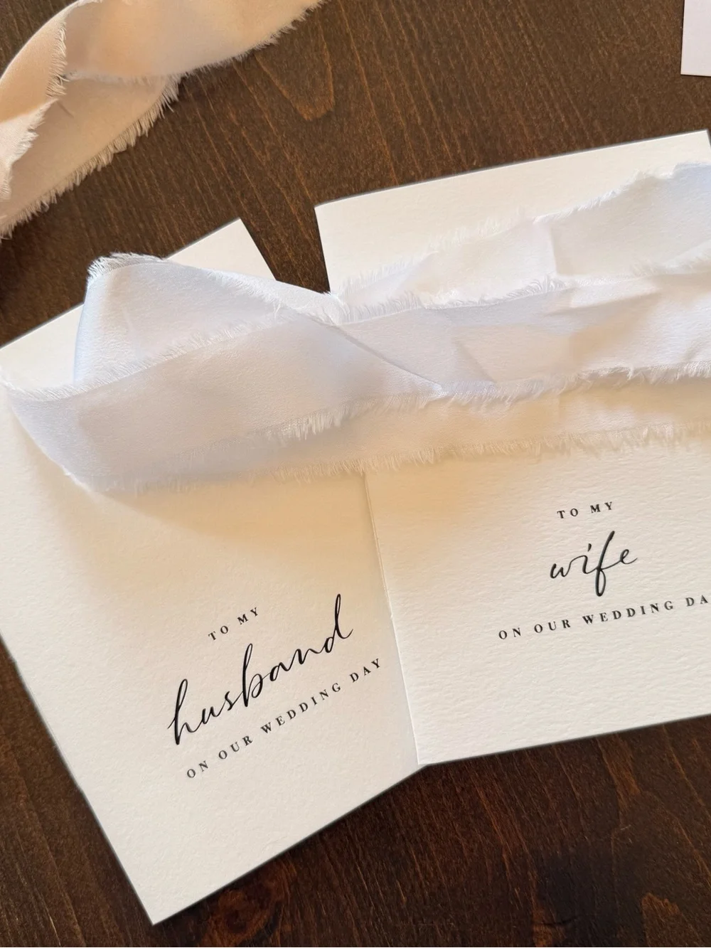 Wedding Vow Books Cards Set with Soft Ribbons NEW Husband and Wife